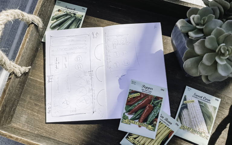 Beneath the Maple sketch-out-garden-plan-notebook-768x481 How to Plan Your Garden: A Step-by-Step Timeline  